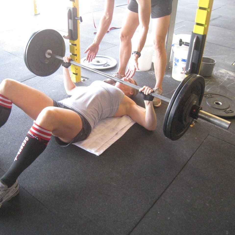 Floor press con barra